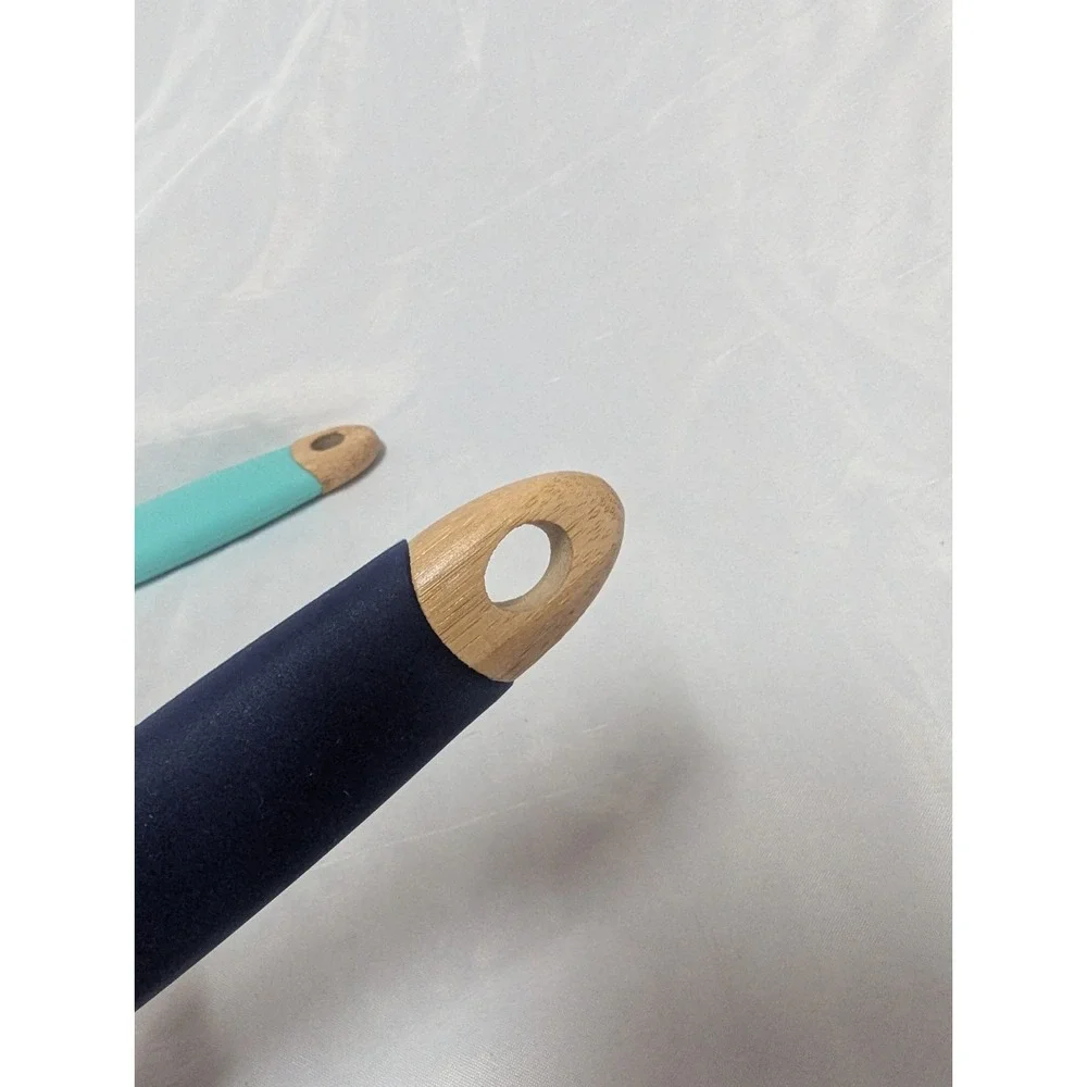 Fiesta Bamboo Silicone Spatula Set Of 2 Rubber Grip 14